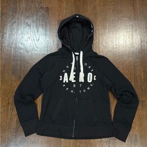 Black Womens Aeropostale zip up hoodie